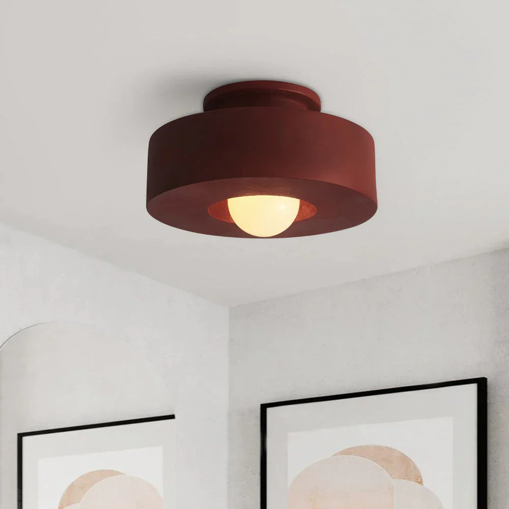 Minimalist Semi-Flush Mount with Hemispherical Detail
