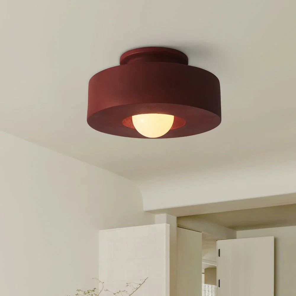 Minimalist Semi-Flush Mount with Hemispherical Detail