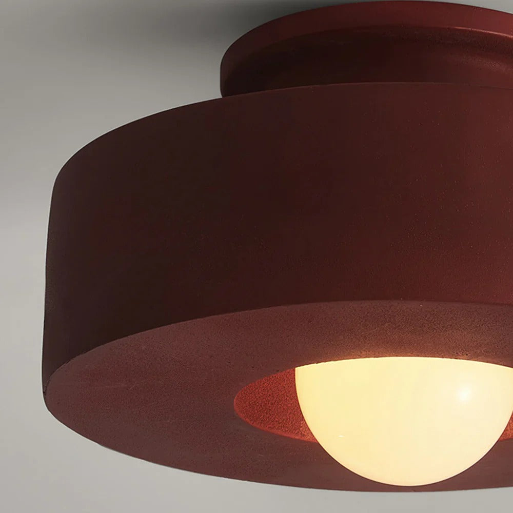 Minimalist Semi-Flush Mount with Hemispherical Detail