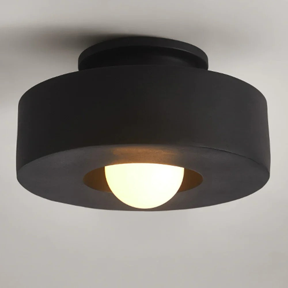 Minimalist Semi-Flush Mount with Hemispherical Detail