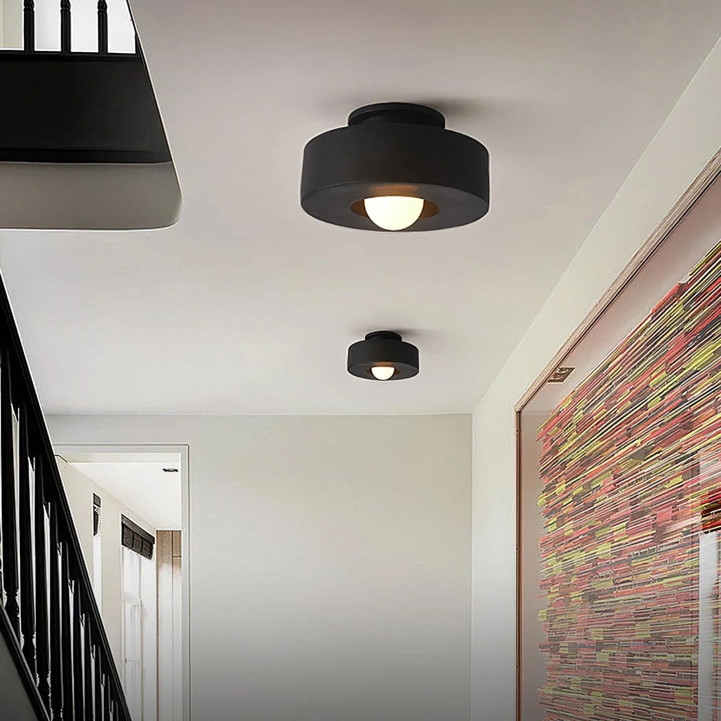 Minimalist Semi-Flush Mount with Hemispherical Detail