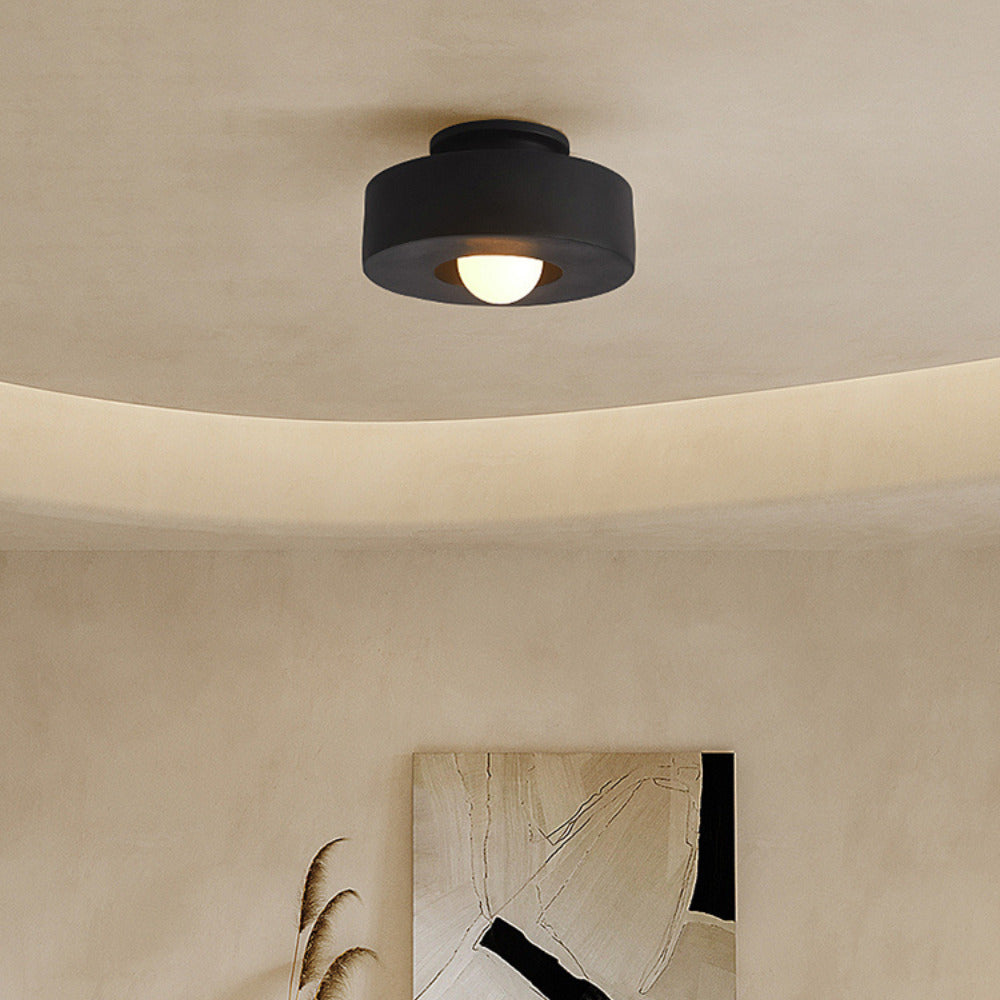 Minimalist Semi-Flush Mount with Hemispherical Detail
