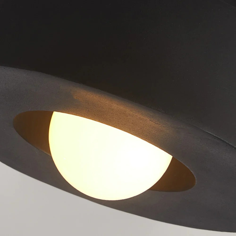 Minimalist Semi-Flush Mount with Hemispherical Detail
