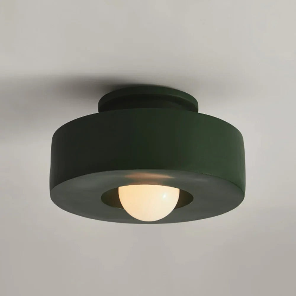 Minimalist Semi-Flush Mount with Hemispherical Detail