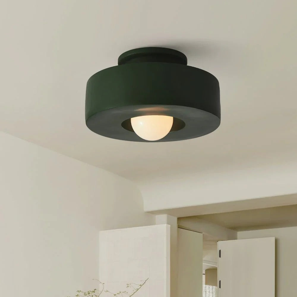 Minimalist Semi-Flush Mount with Hemispherical Detail