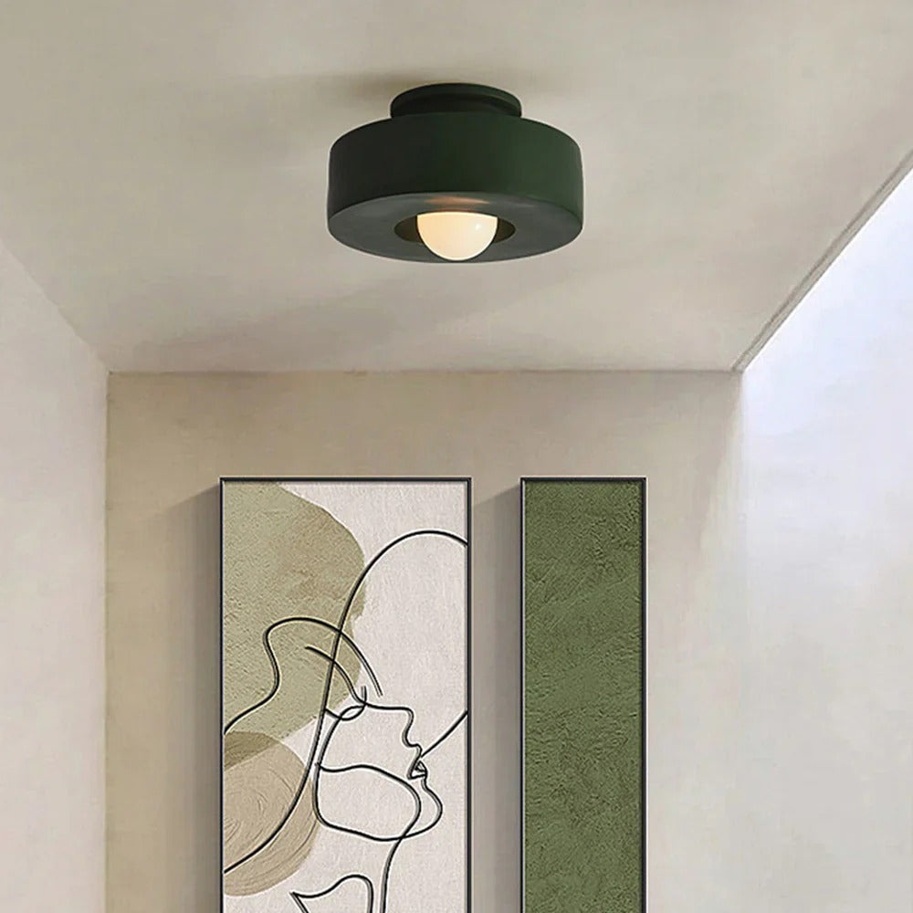 Minimalist Semi-Flush Mount with Hemispherical Detail