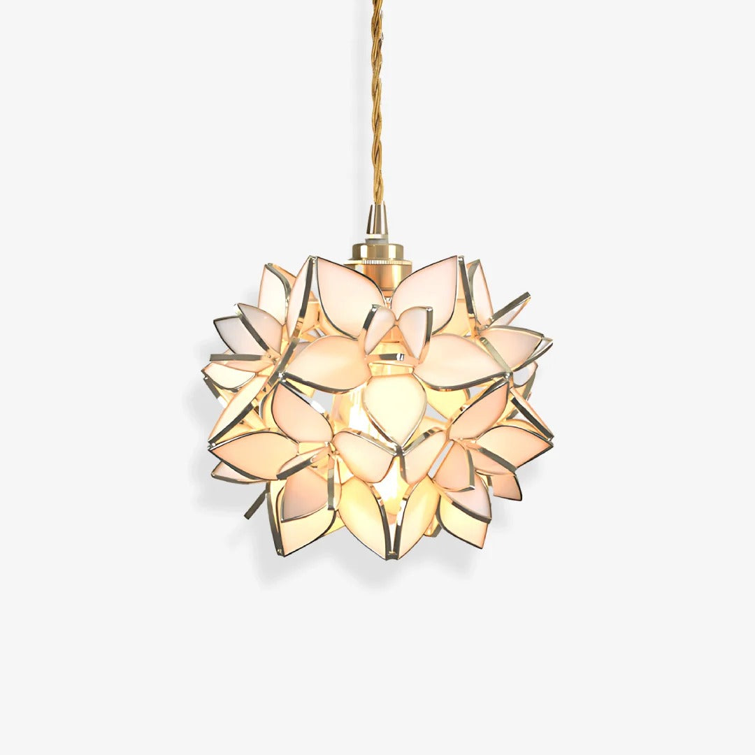 Art Deco Pendant Light featuring Floral Cluster