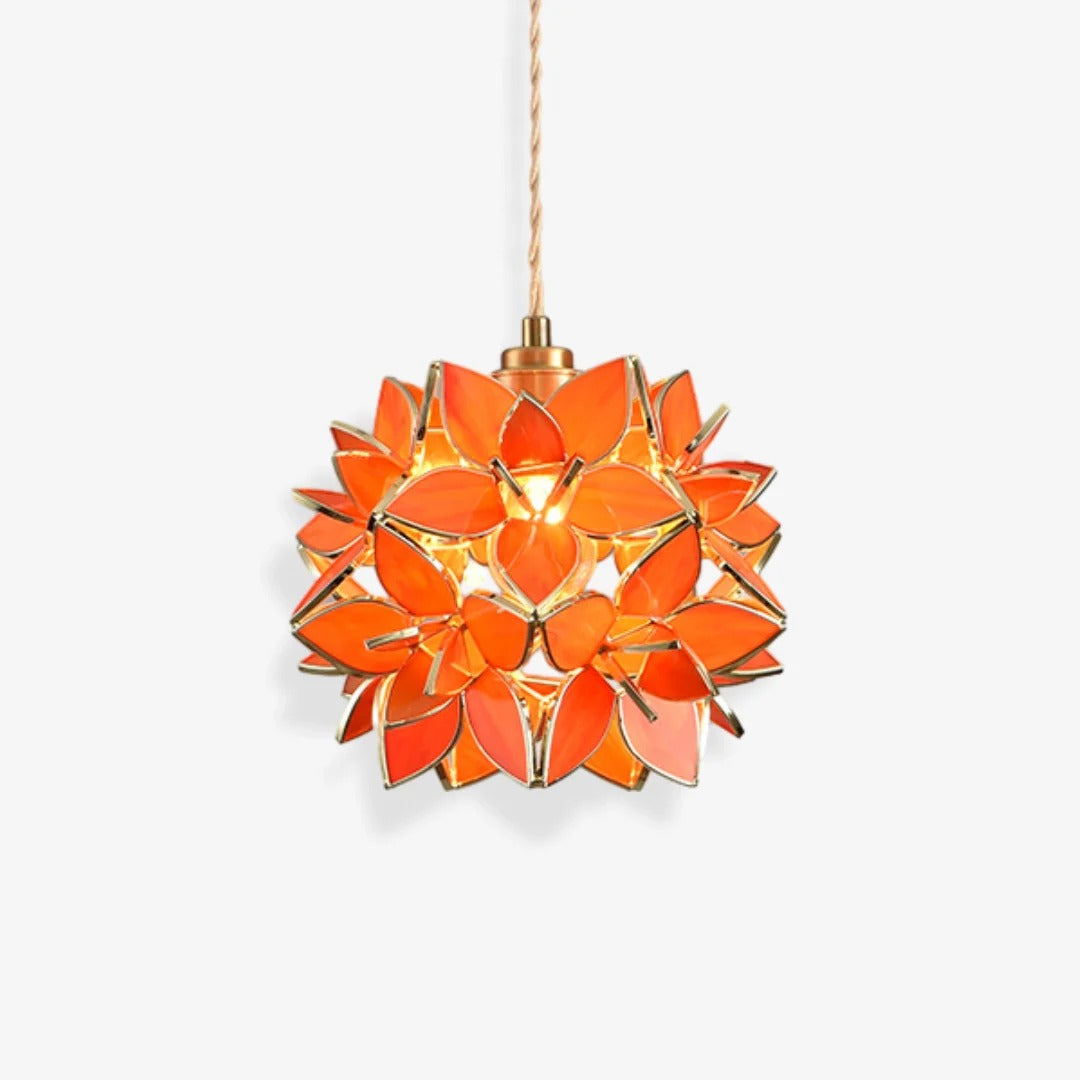 Art Deco Pendant Light featuring Floral Cluster