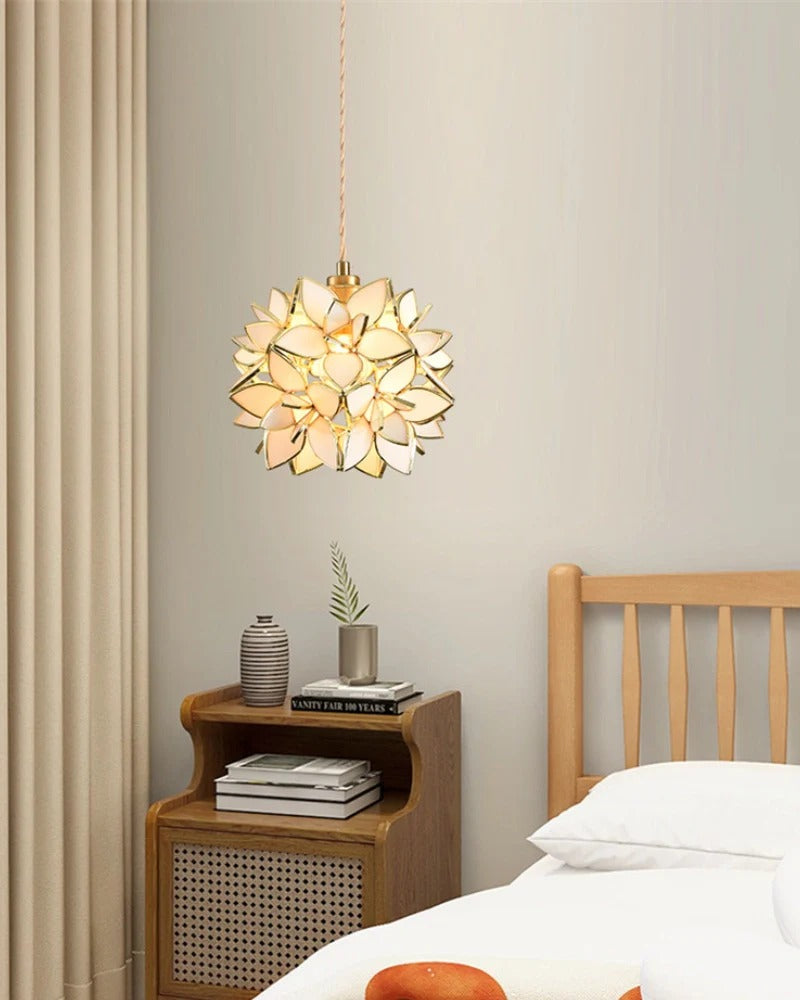 Art Deco Pendant Light featuring Floral Cluster