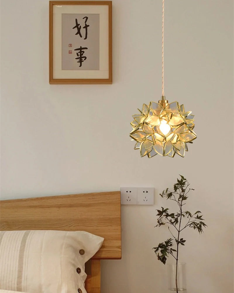 Art Deco Pendant Light featuring Floral Cluster