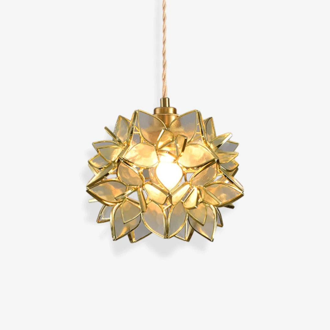 Art Deco Pendant Light featuring Floral Cluster