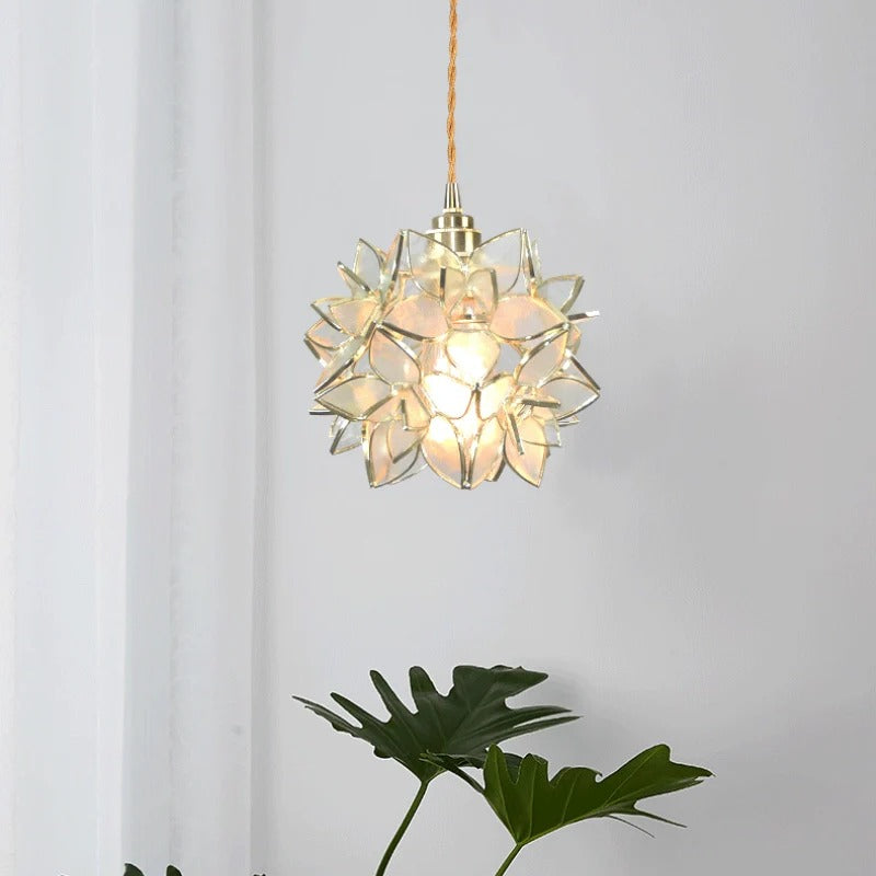 Art Deco Pendant Light featuring Floral Cluster