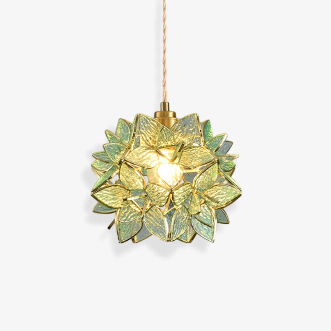 Art Deco Pendant Light featuring Floral Cluster
