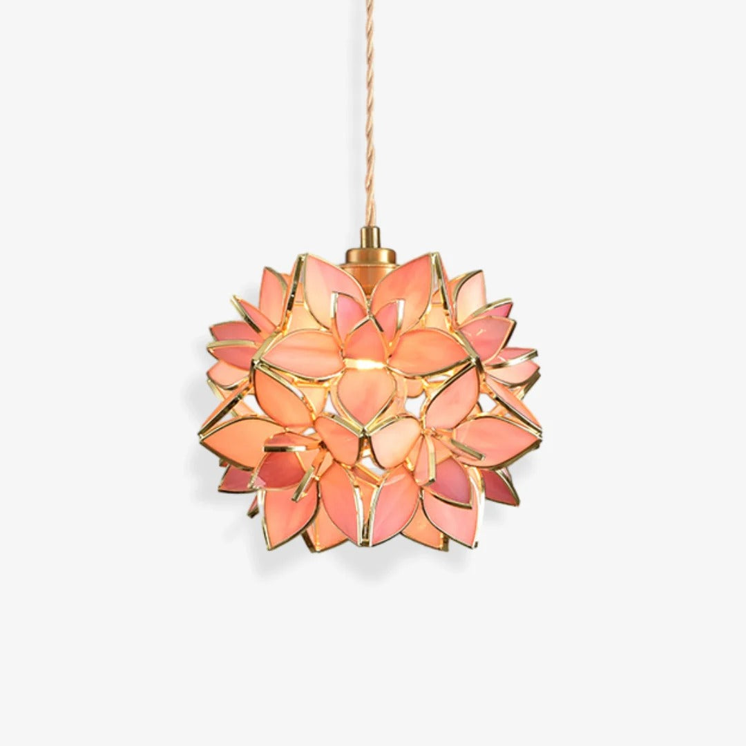 Art Deco Pendant Light featuring Floral Cluster