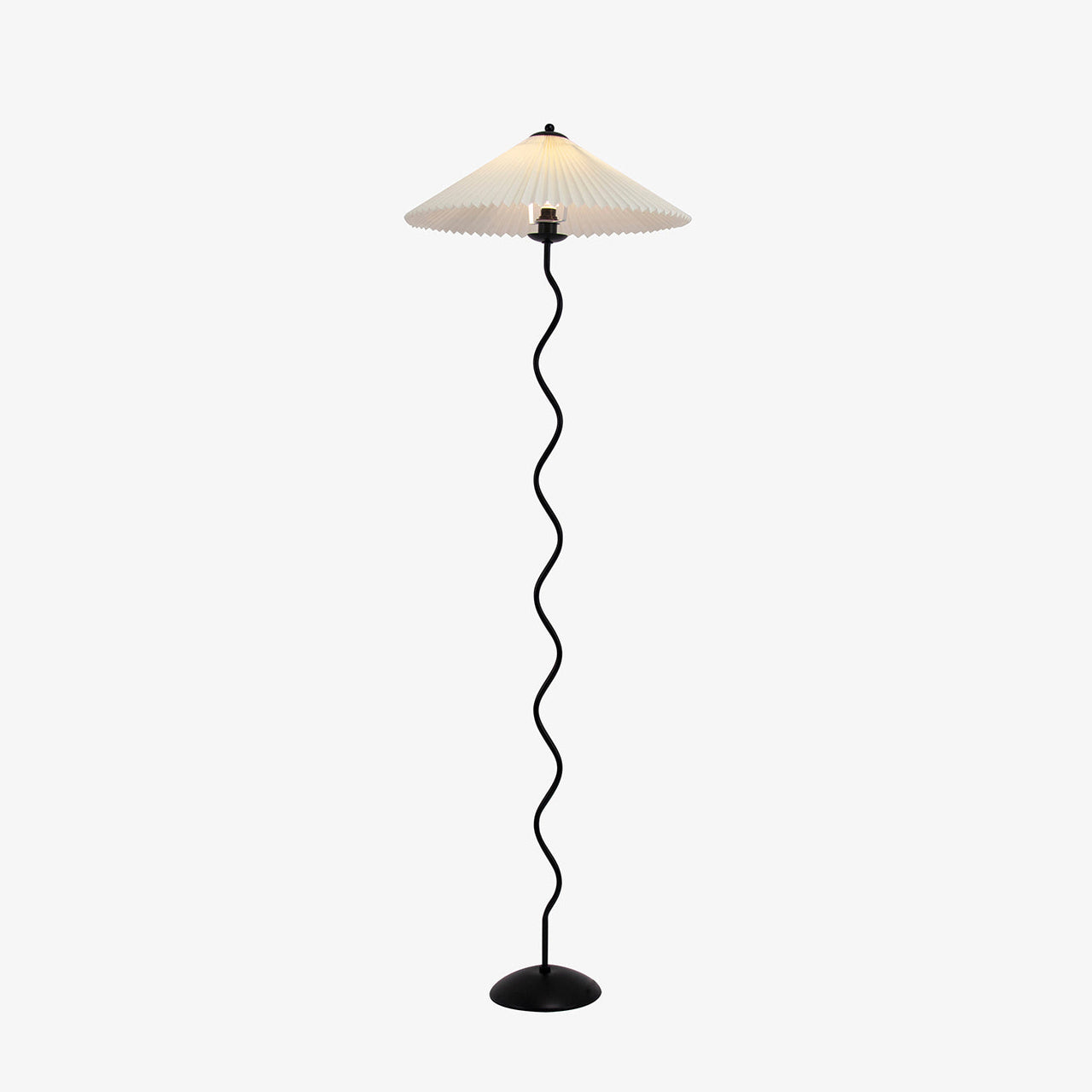 Minimalist Floor Lamp with Pleated Cone Shade