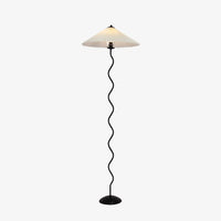 Minimalist Floor Lamp with Pleated Cone Shade