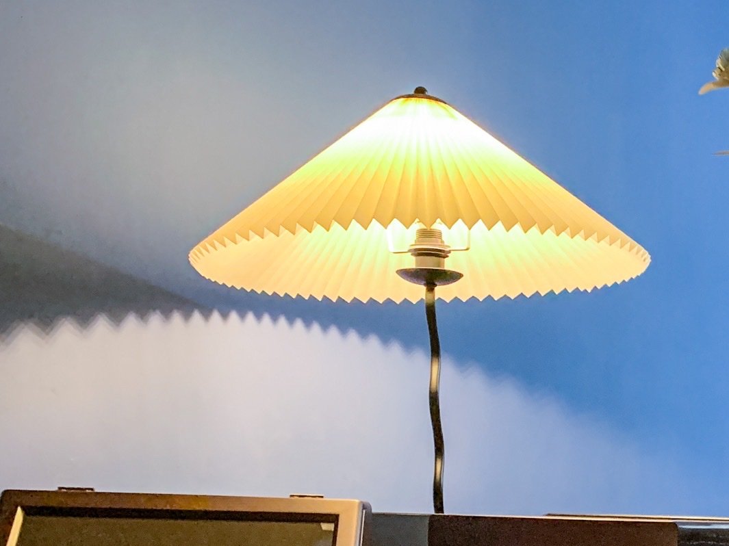 Minimalist Floor Lamp with Pleated Cone Shade
