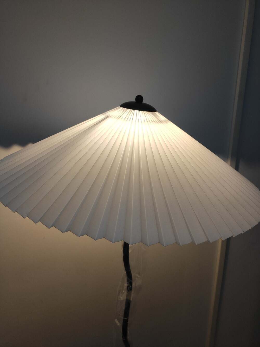 Minimalist Floor Lamp with Pleated Cone Shade