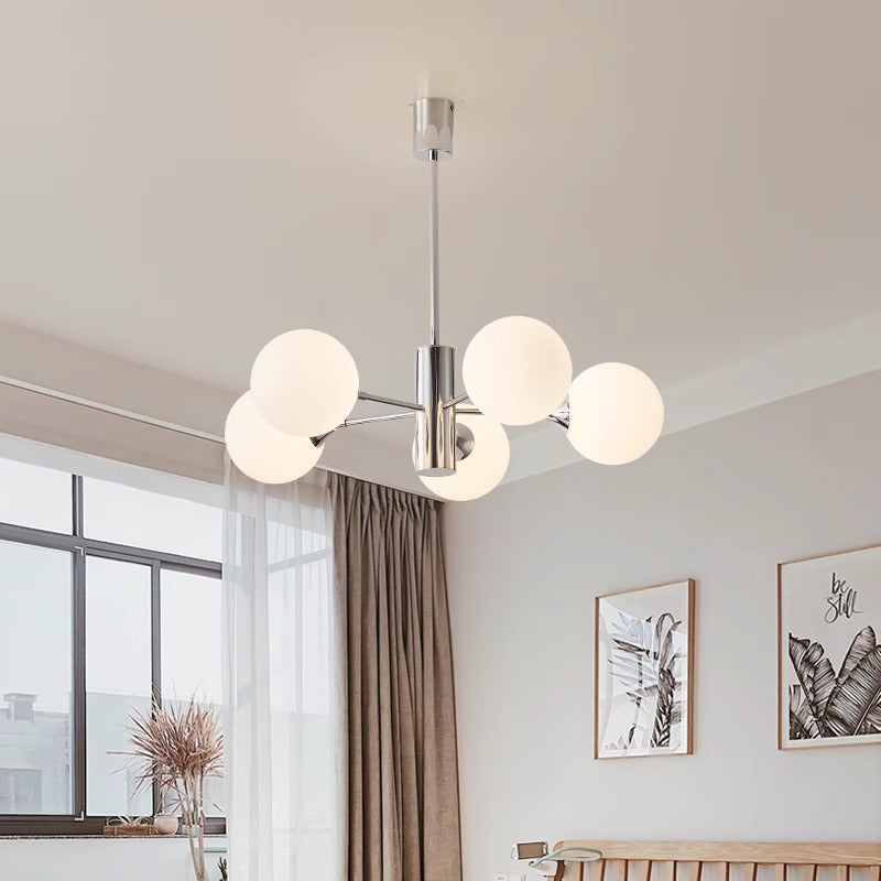 Mid-Century Modern Pendant Light with Spherical Accents