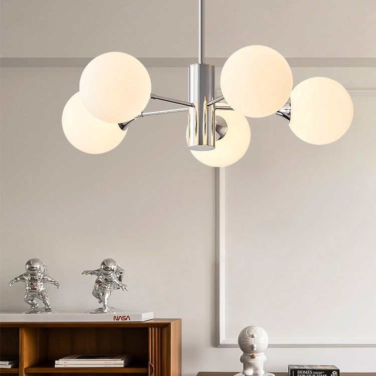 Mid-Century Modern Pendant Light with Spherical Accents
