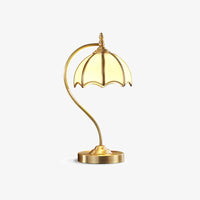 Vintage Table Lamp – Curved Relief Dome Shade