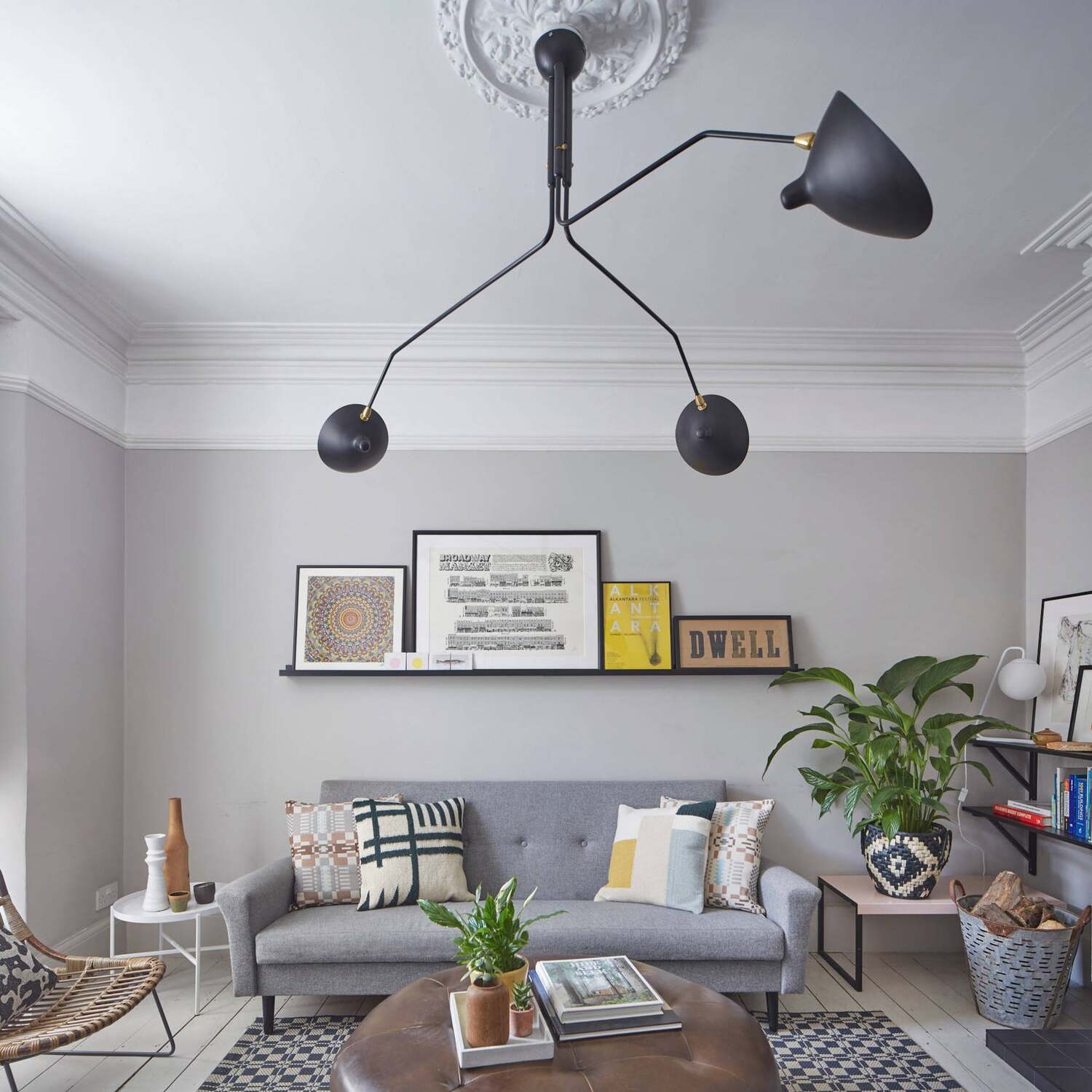 Minimalist Semi-Flush Mount Fixture – Tilted Cone