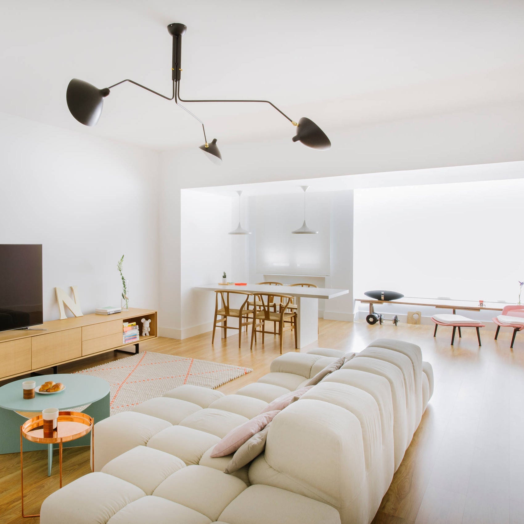 Minimalist Semi-Flush Mount Fixture – Tilted Cone