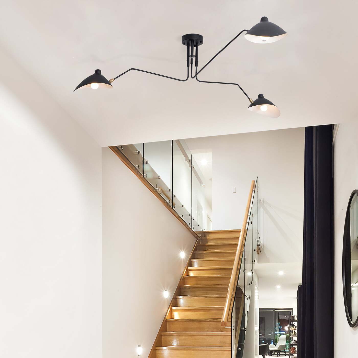 Minimalist Semi-Flush Mount Fixture – Tilted Cone