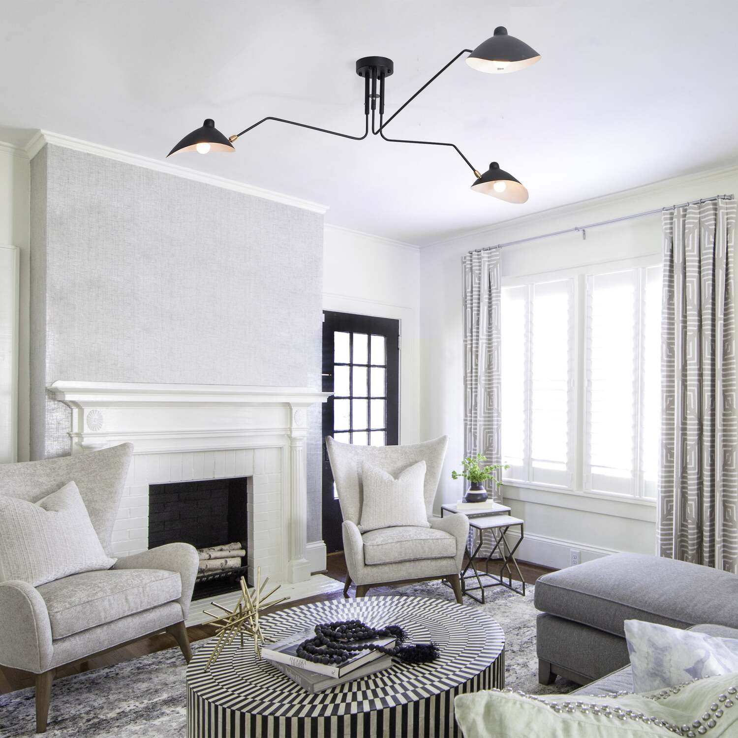 Minimalist Semi-Flush Mount Fixture – Tilted Cone