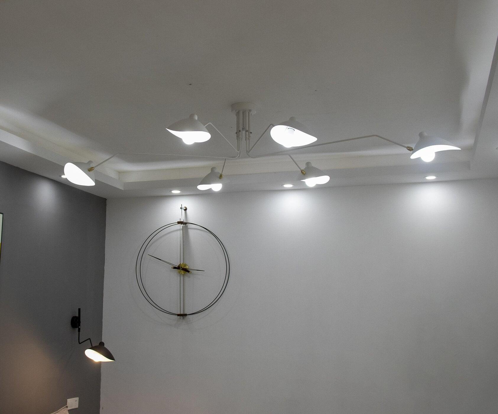Minimalist Semi-Flush Mount Fixture – Tilted Cone