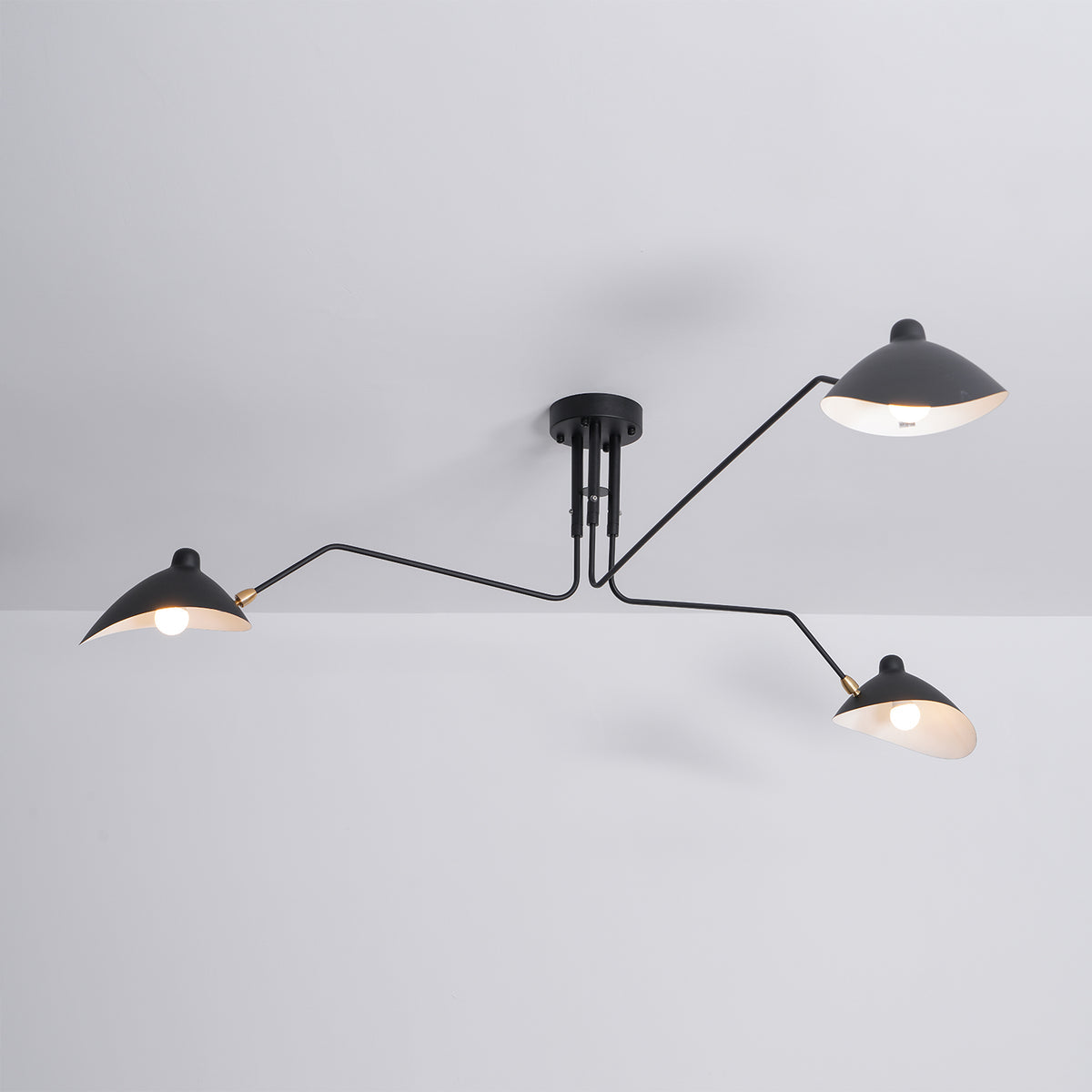 Minimalist Semi-Flush Mount Fixture – Tilted Cone