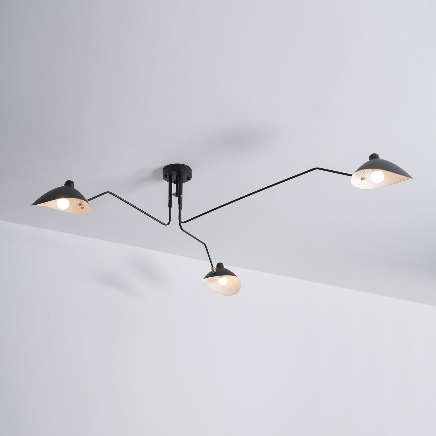Minimalist Semi-Flush Mount Fixture – Tilted Cone