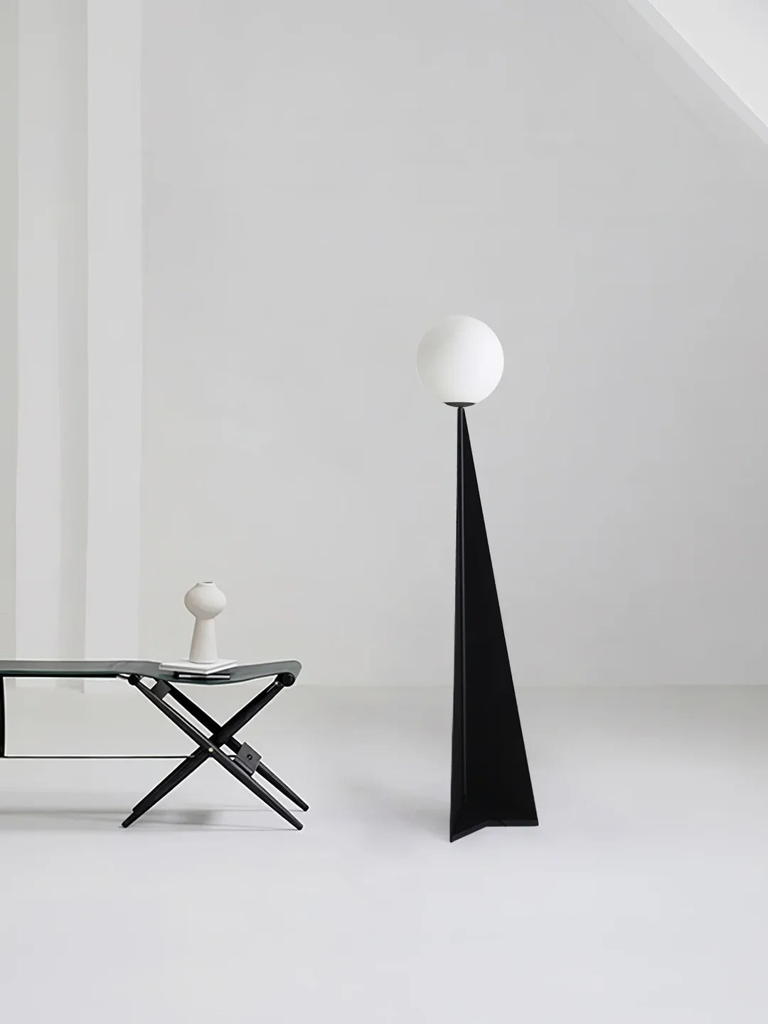 Minimalist Floor Lamp with Acute Triangular Base