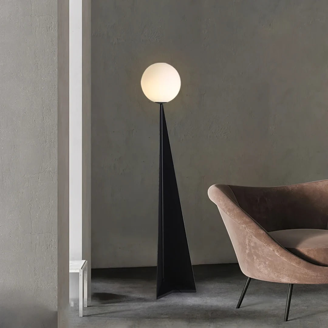 Minimalist Floor Lamp with Acute Triangular Base