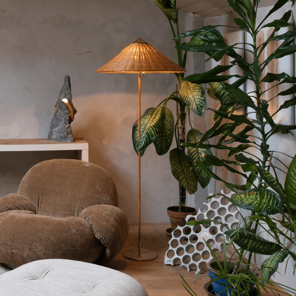 Vintage Chinese Hat Floor Lamp – Ambient Light for Any Room