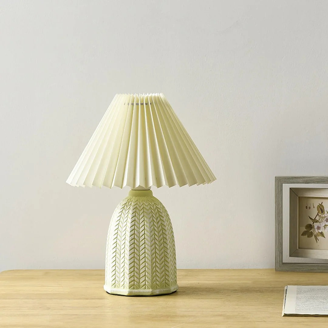 Vintage Table Lamp with Conical Pleated Lampshade