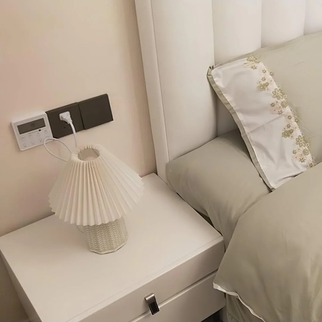 Vintage Table Lamp with Conical Pleated Lampshade