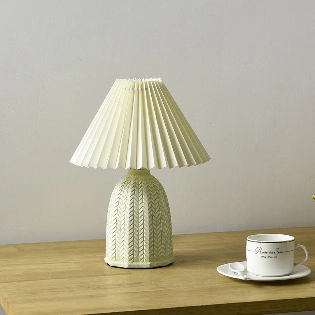 Vintage Table Lamp with Conical Pleated Lampshade