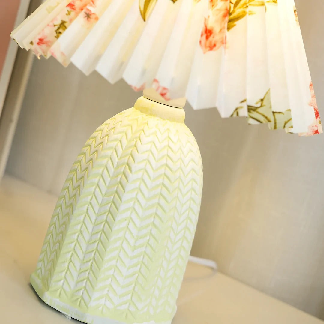 Vintage Table Lamp with Conical Pleated Lampshade
