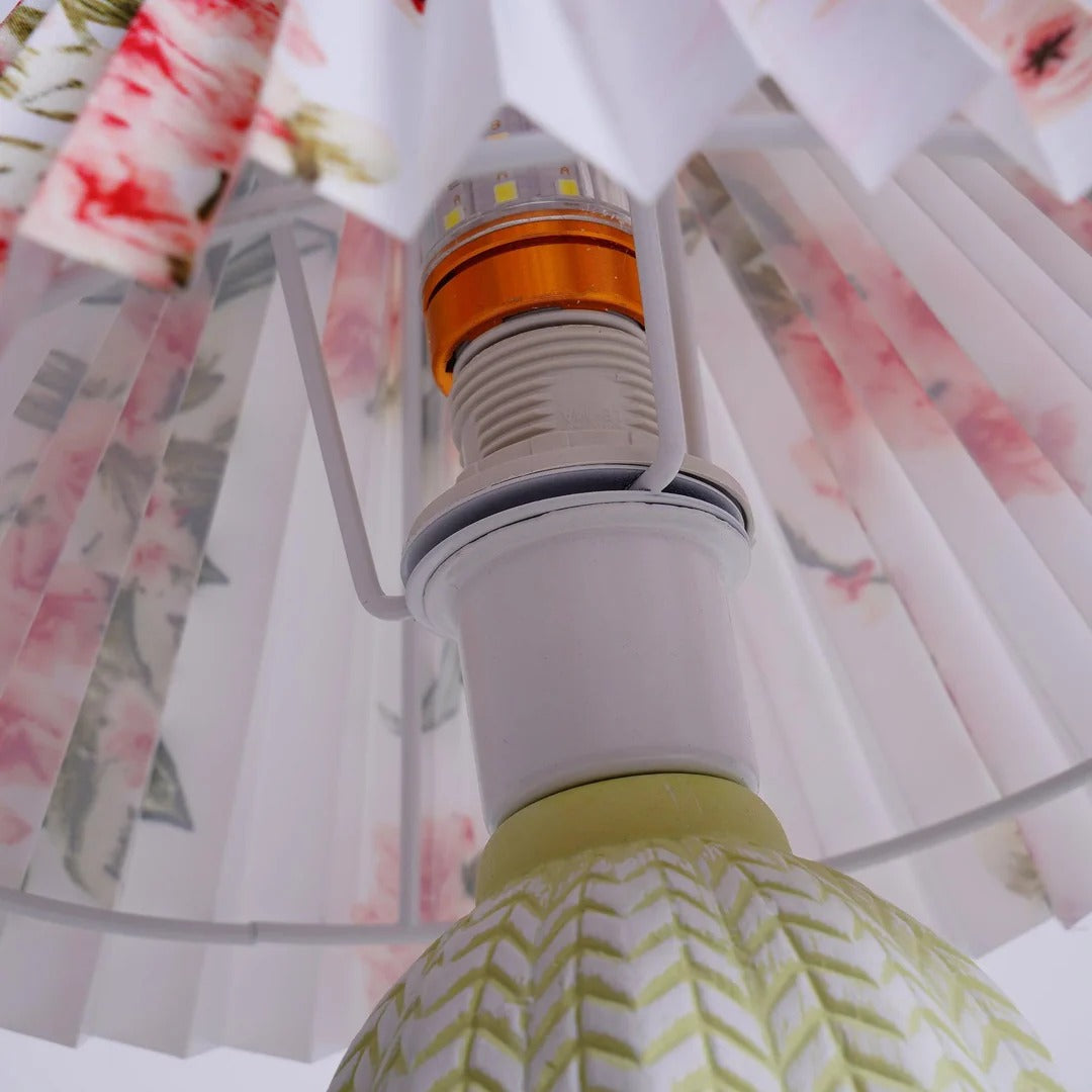 Vintage Table Lamp with Conical Pleated Lampshade