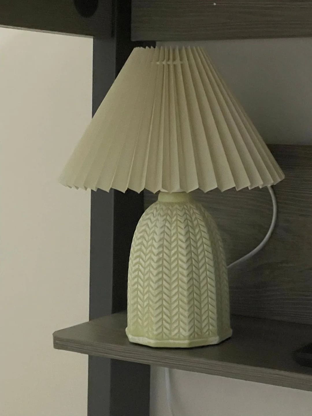Vintage Table Lamp with Conical Pleated Lampshade