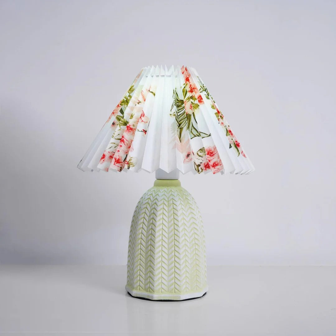 Vintage Table Lamp with Conical Pleated Lampshade