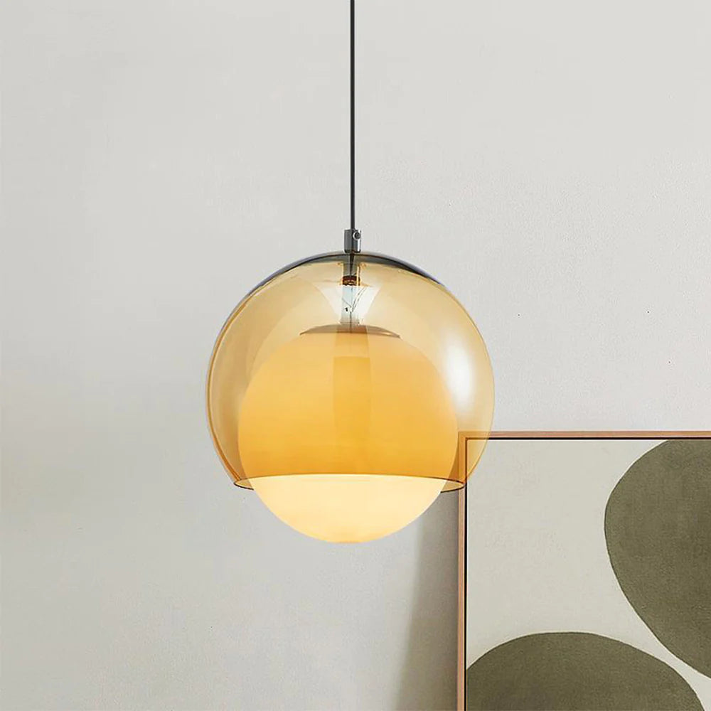 Amber Glass Pendant Light with Modern Elegance