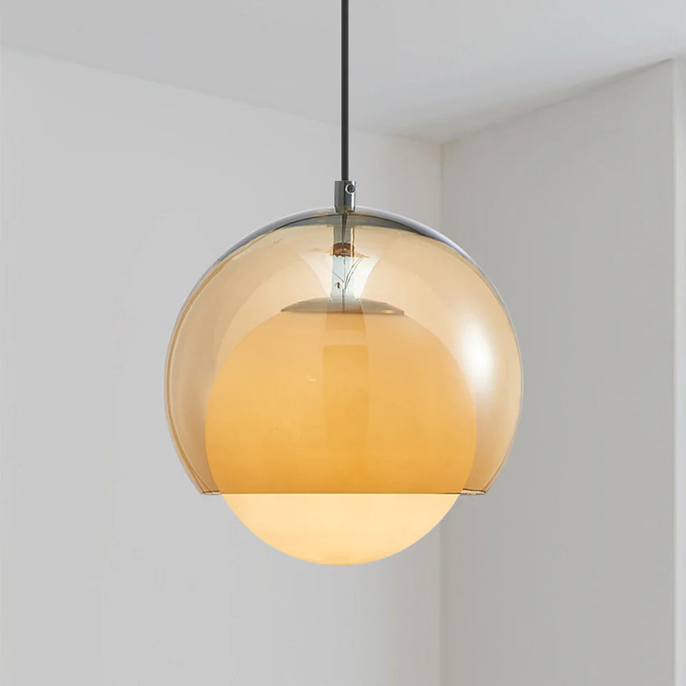 Amber Glass Pendant Light with Modern Elegance