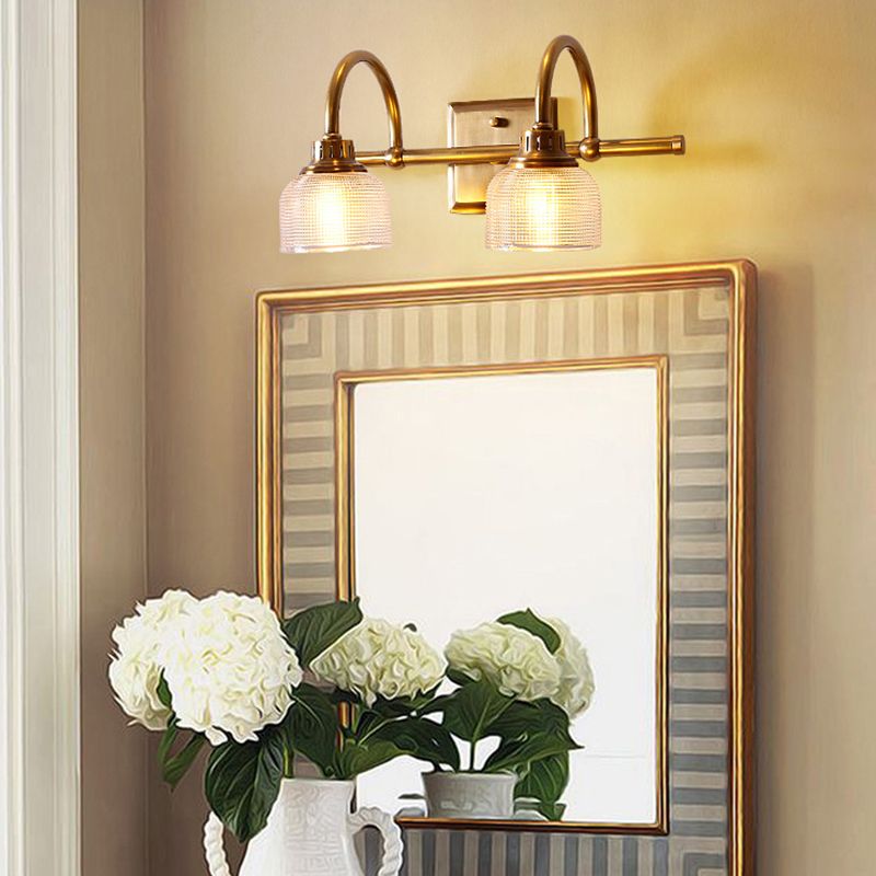 Antique Brass Wall Lamp, Dual-arm Elegance