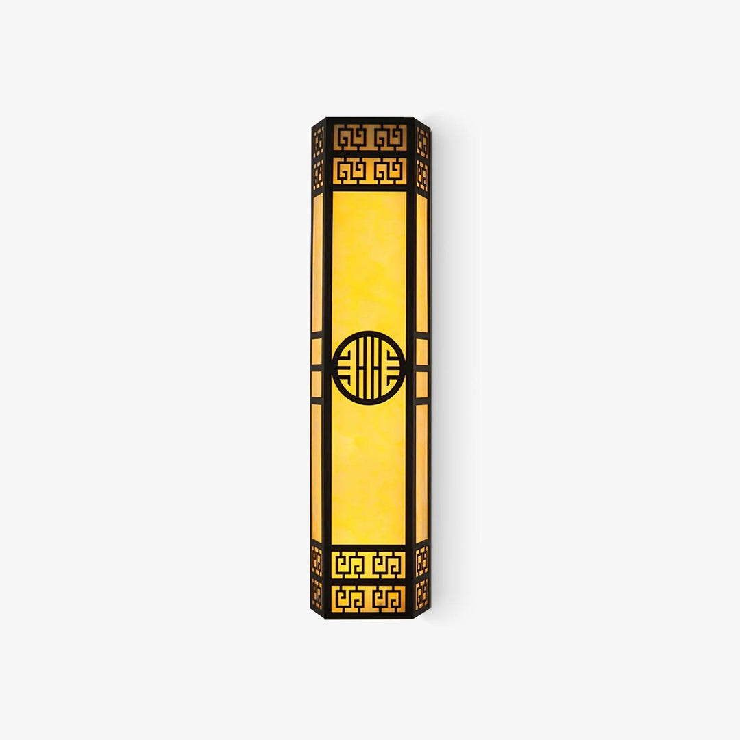 Black and light yellow decorative outdoor wall lamp with elegant design. This stylish LED wall lamp adds sophistication to outdoor spaces, providing energy-efficient lighting for patios, gardens, and courtyards.