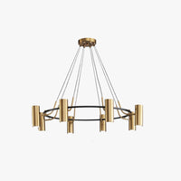 Circular Gold Chandelier - Mid-Century Elegance
