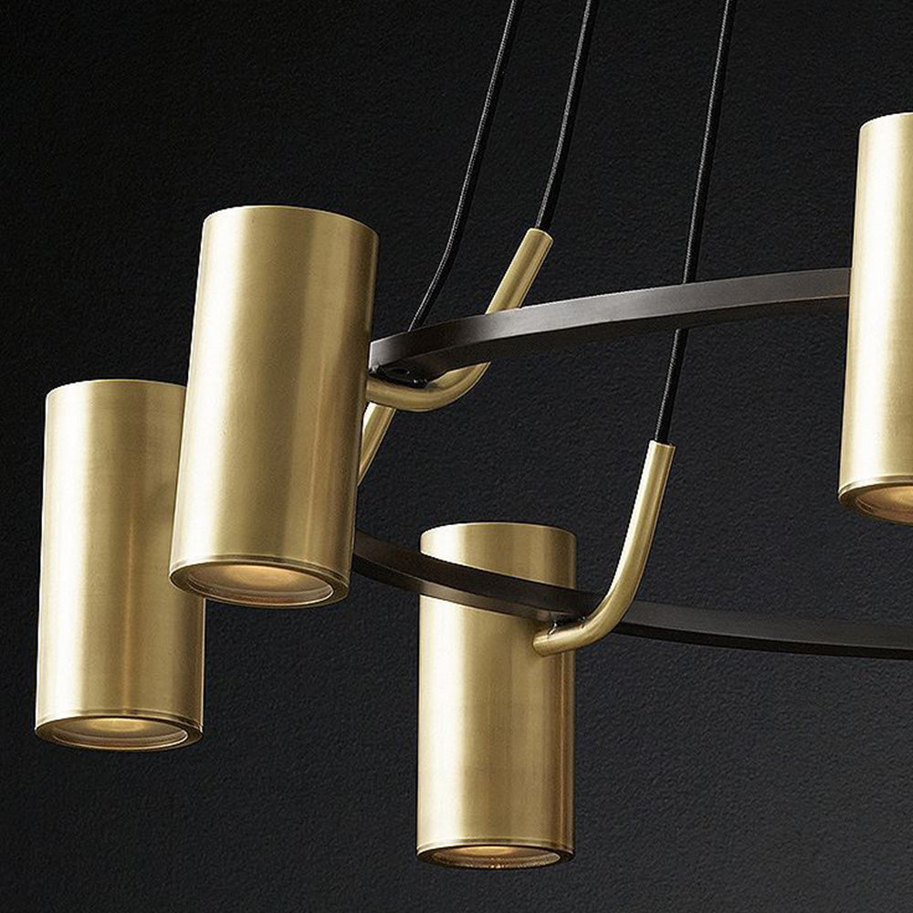Circular Gold Chandelier - Mid-Century Elegance