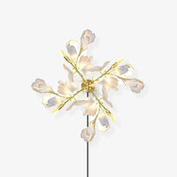Elegant Floral Wall Lamp – Modern Gold & White