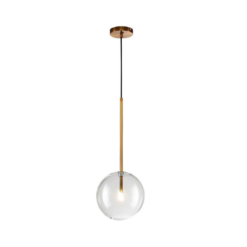 Gold Bubble Pendant Light & Clear Glass Shade